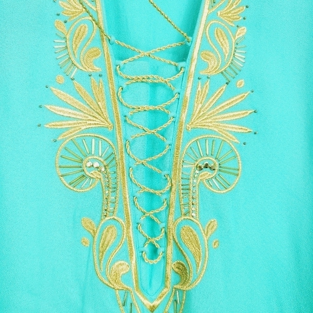 Lilly Pulitzer Chai Caftan sea side aqua sz s/m - Picture 5 of 11